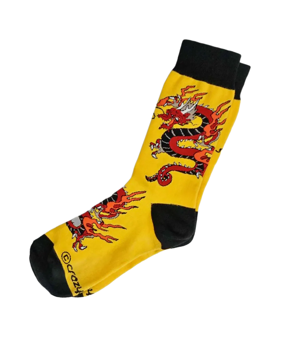 Crimson Dragon - Graphic Cotton Crew Socks