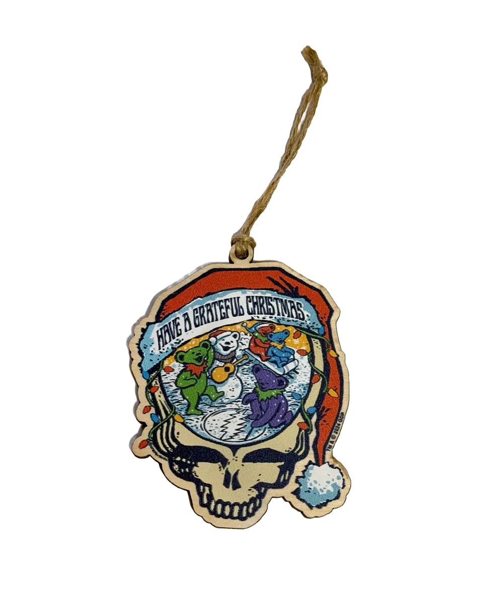 Grateful Dead Stealie Santa - Maplewood Ornament