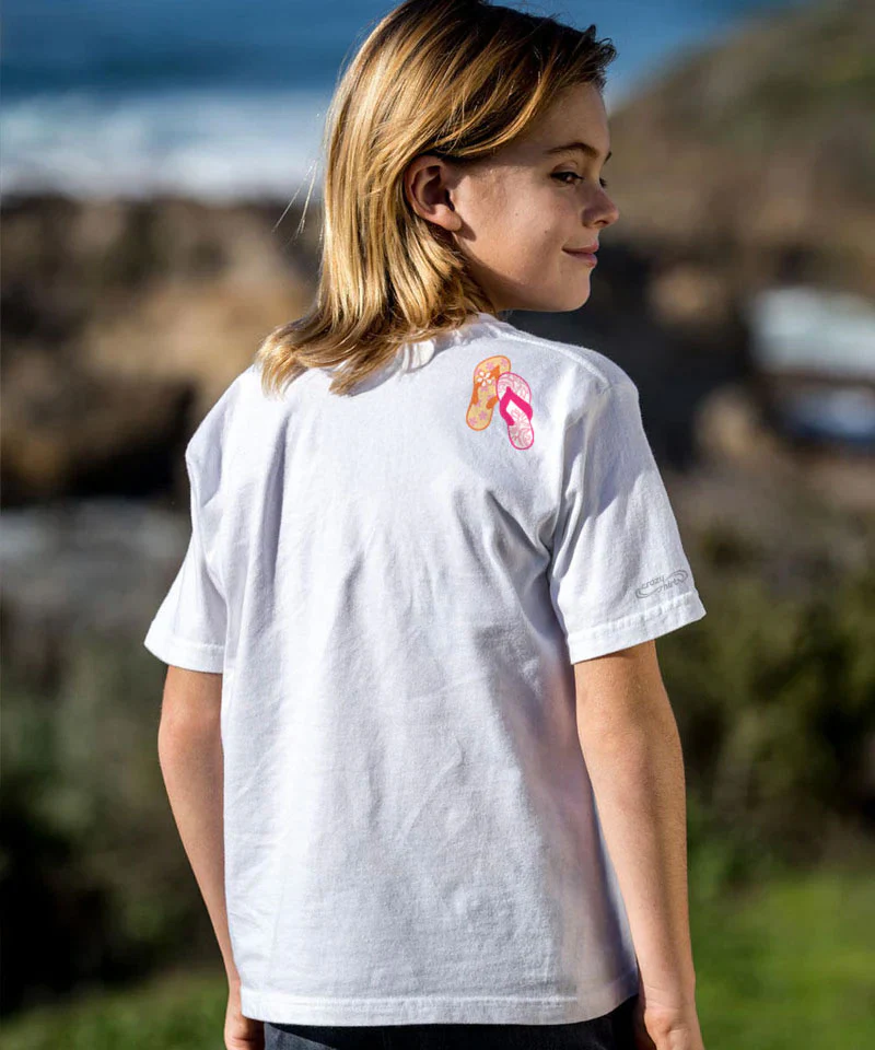 Flippin Out - White Short Sleeve Crewneck T-Shirt - Image 3