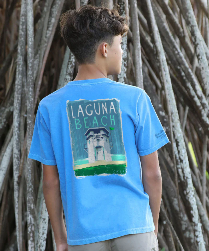 Laguna Paint - Blue Hawaii Dyed Short Sleeve Crewneck T-Shirt - Image 2