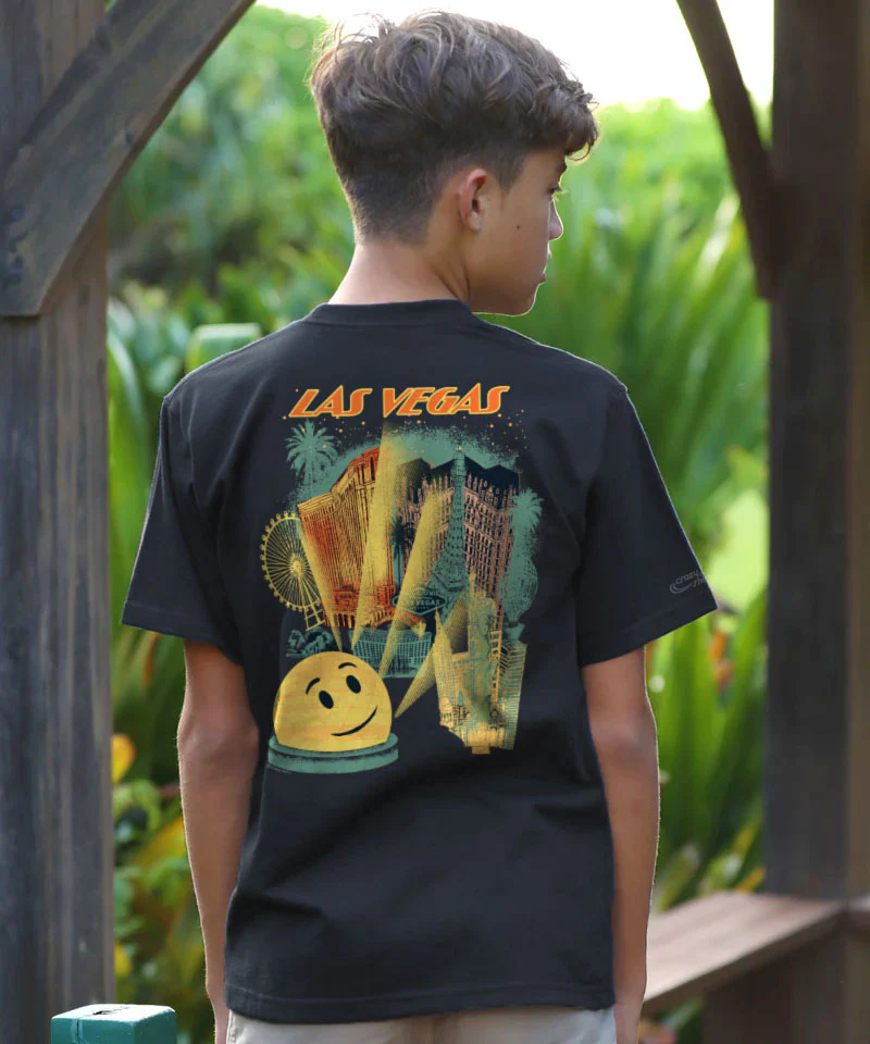Las Vegas Dome - Black Short Sleeve Crewneck T-Shirt - Image 2
