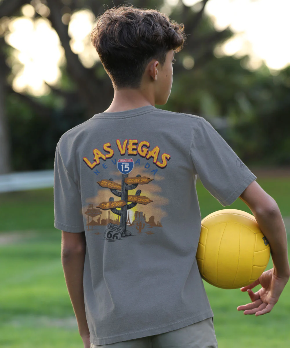 Las Vegas Signs - Crater Dyed® Short Sleeve Crewneck T-Shirt - Image 2