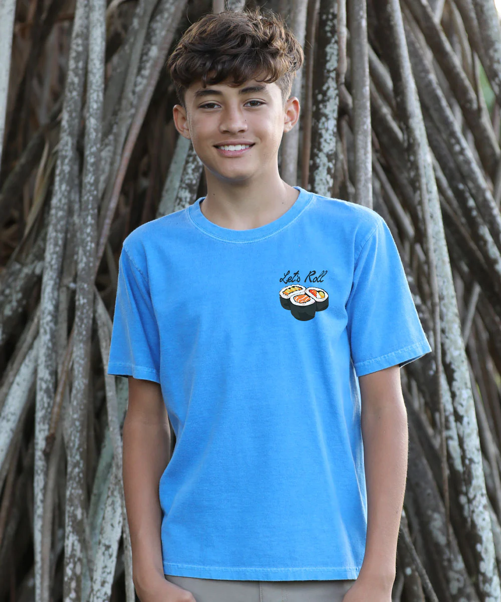 Miso Happy - Blue Hawaii Dyed Short Sleeve Crewneck T-Shirt - Image 3