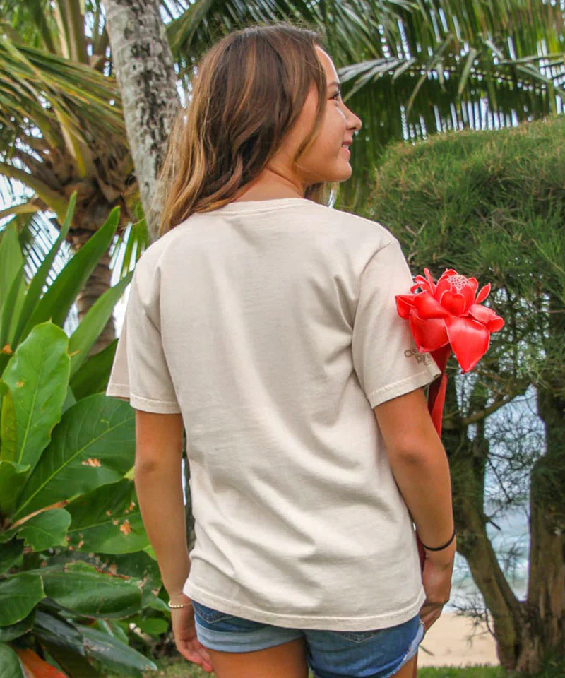 Rainbow In A Sail - Coconut Dyed Short Sleeve Crewneck T-Shirt - Image 3