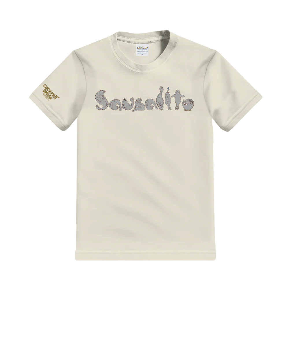 Sausalito Seals Sketch - Coconut Dyed Short Sleeve Crewneck T-Shirt
