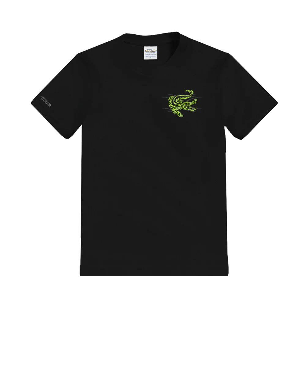 Tribal Gator - Black Short Sleeve Crewneck T-Shirt - Image 4