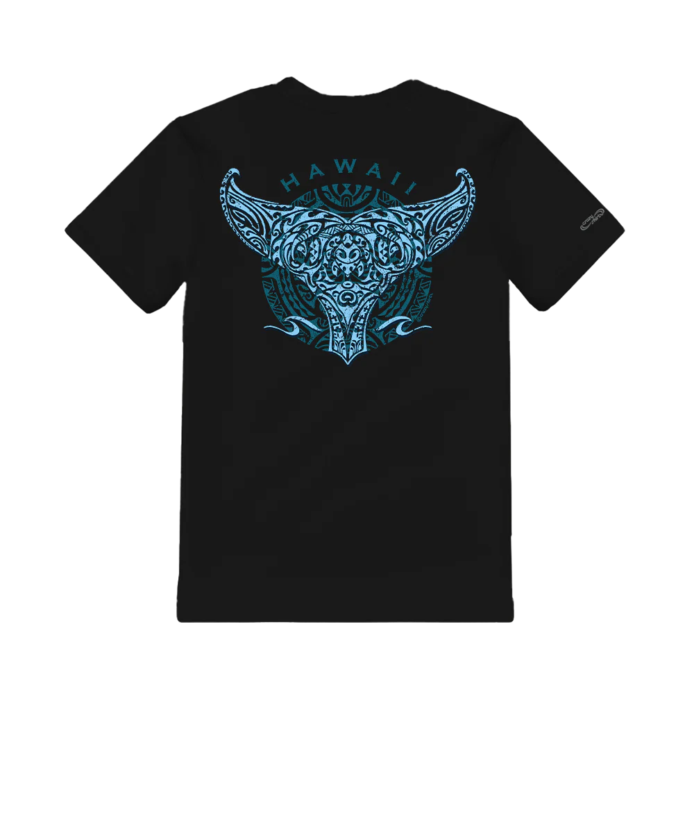 Tribal Nalu Aumakua - Black Short Sleeve Crewneck T-Shirt