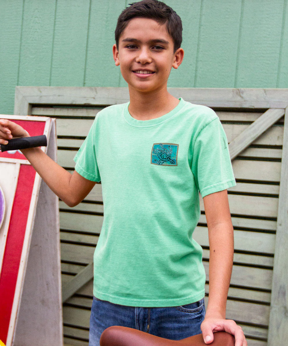Tribal Petro Honu - Key Lime Dyed Short Sleeve Crewneck T-Shirt - Image 3