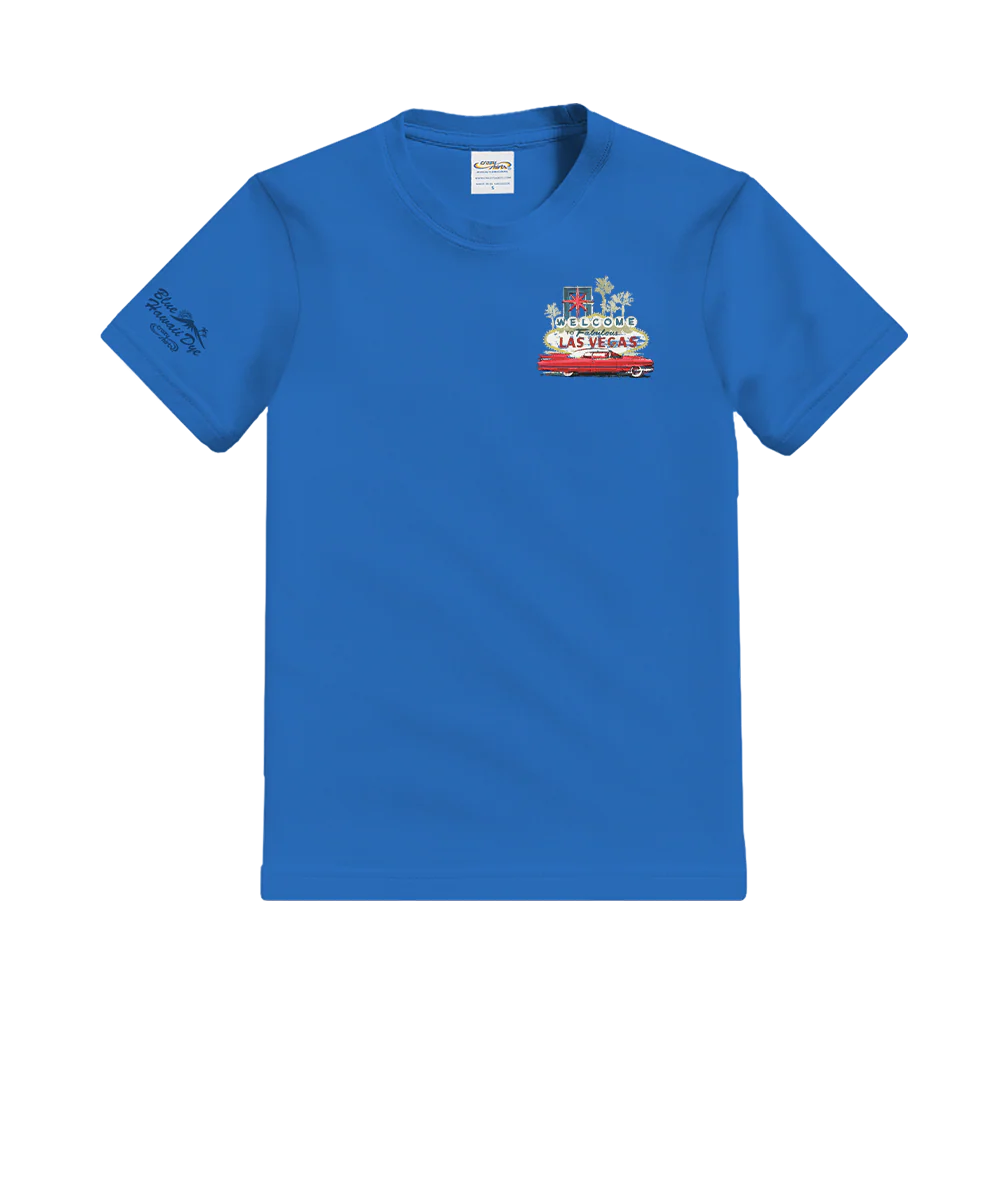 Vegas Caddy - Blue Hawaii Dyed Short Sleeve Crewneck T-Shirt - Image 4