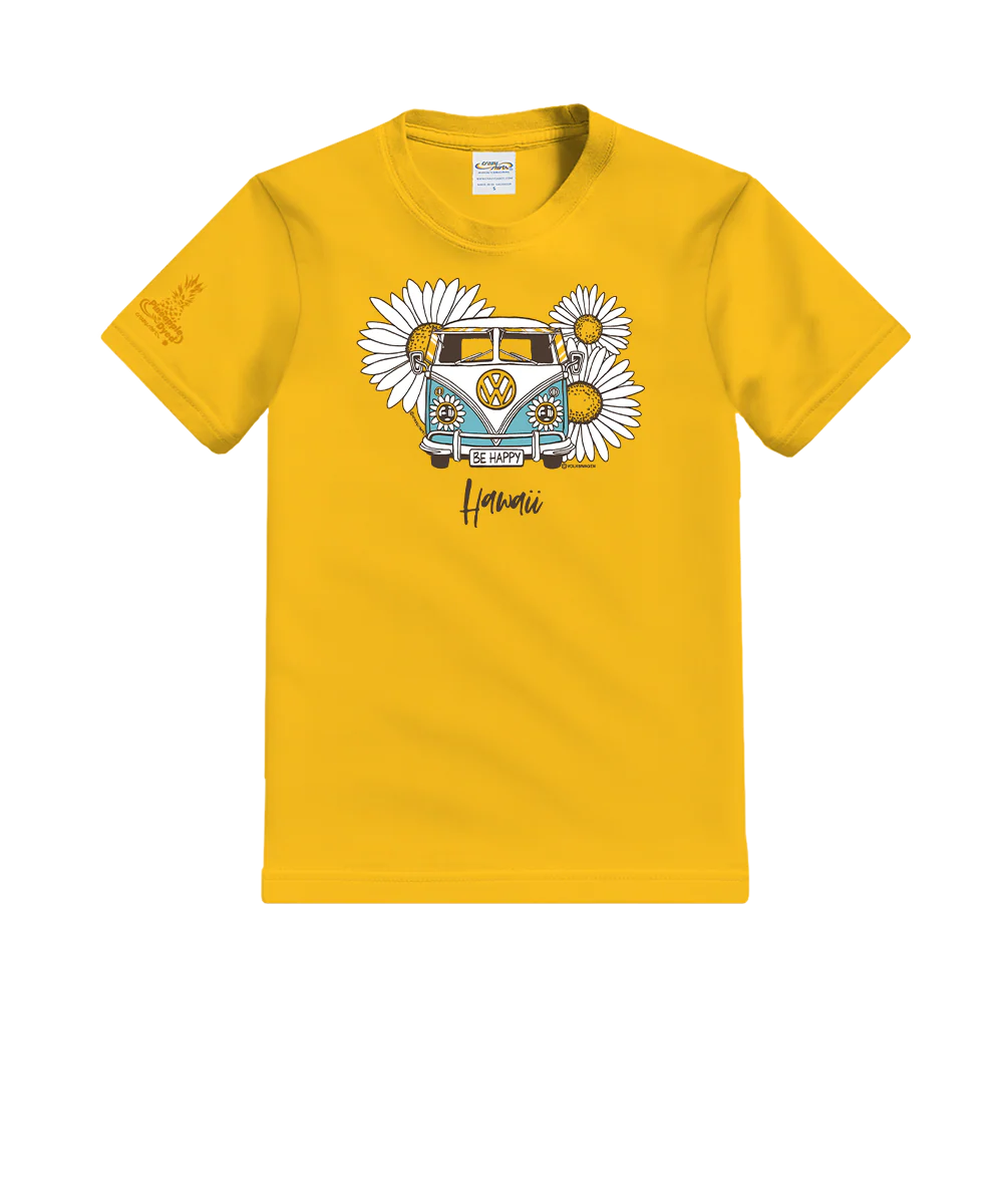 Volkswagen Be Happy - Pineapple Dyed Short Sleeve Crewneck T-Shirt