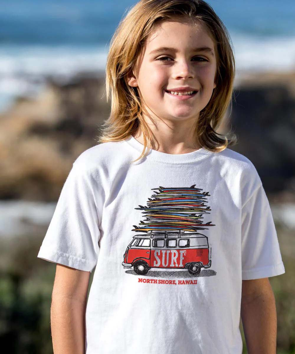Volkswagen Surfmobile - White Short Sleeve Crewneck T-Shirt - Image 2
