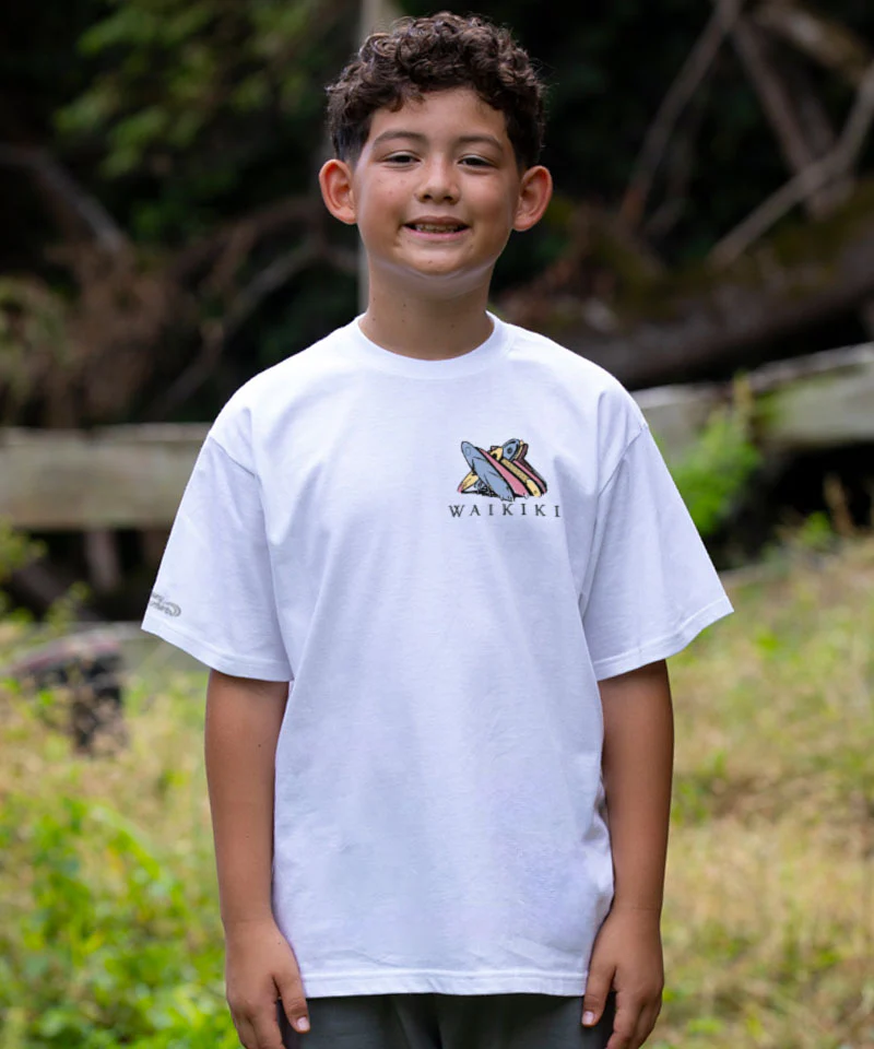 Waikiki Beach - White Short Sleeve Crewneck T-Shirt - Image 3