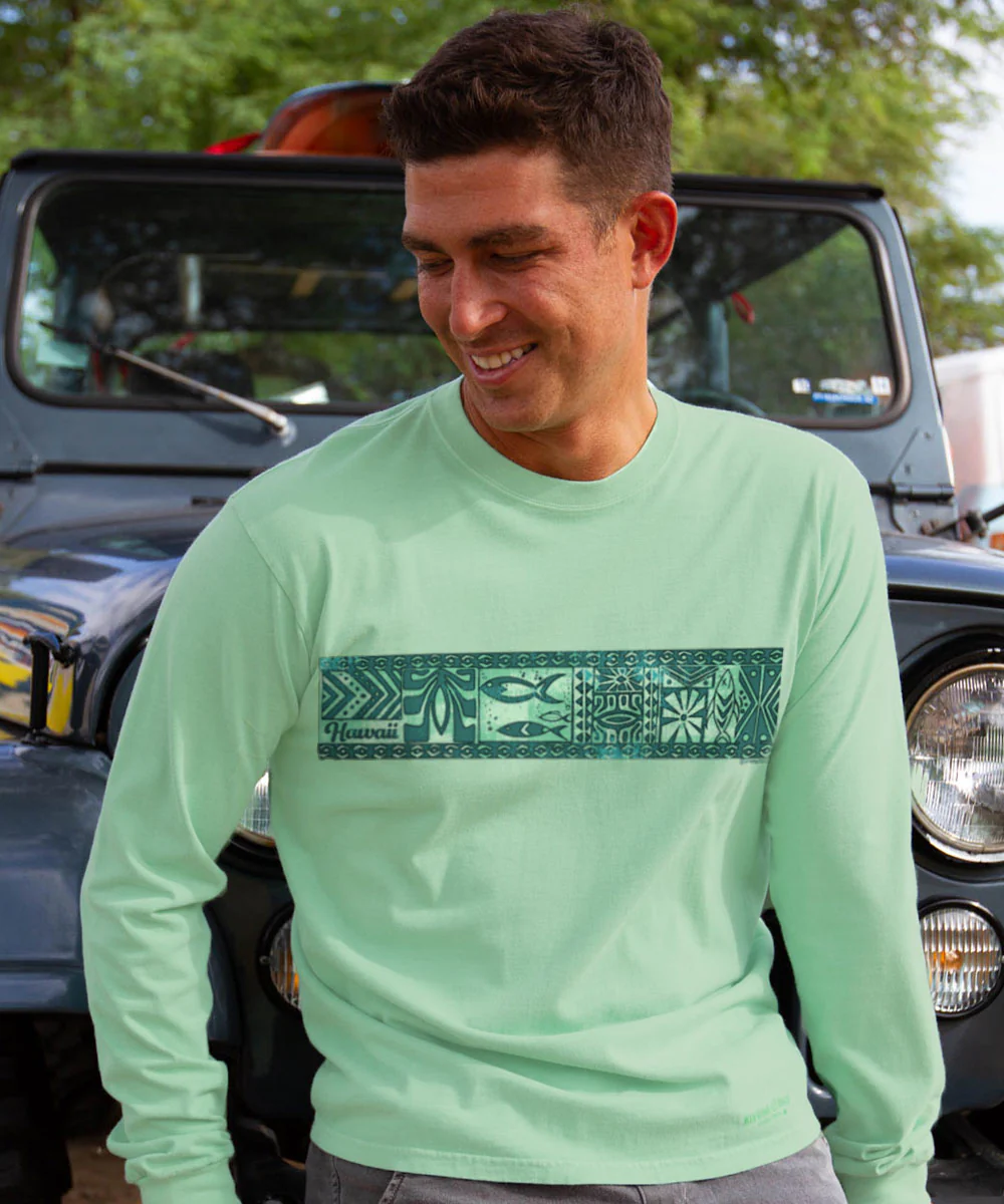Akamu Band - Key Lime Dyed Long Sleeve Crewneck T-Shirt - Image 2