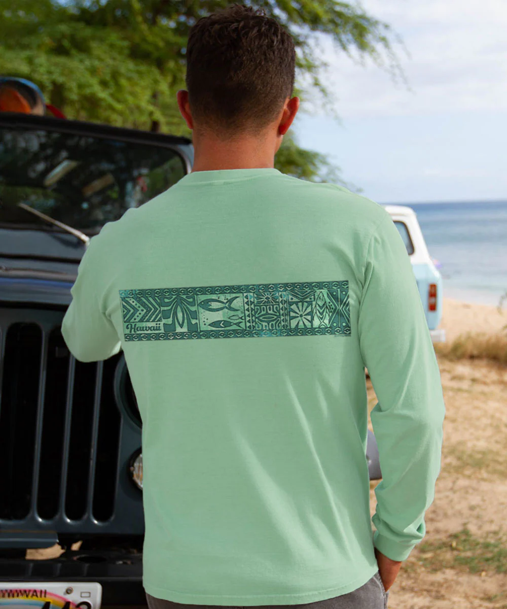 Akamu Band - Key Lime Dyed Long Sleeve Crewneck T-Shirt - Image 3
