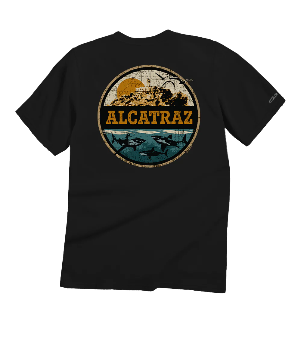 Alcatraz Sharks - Black Short Sleeve Crewneck T-Shirt