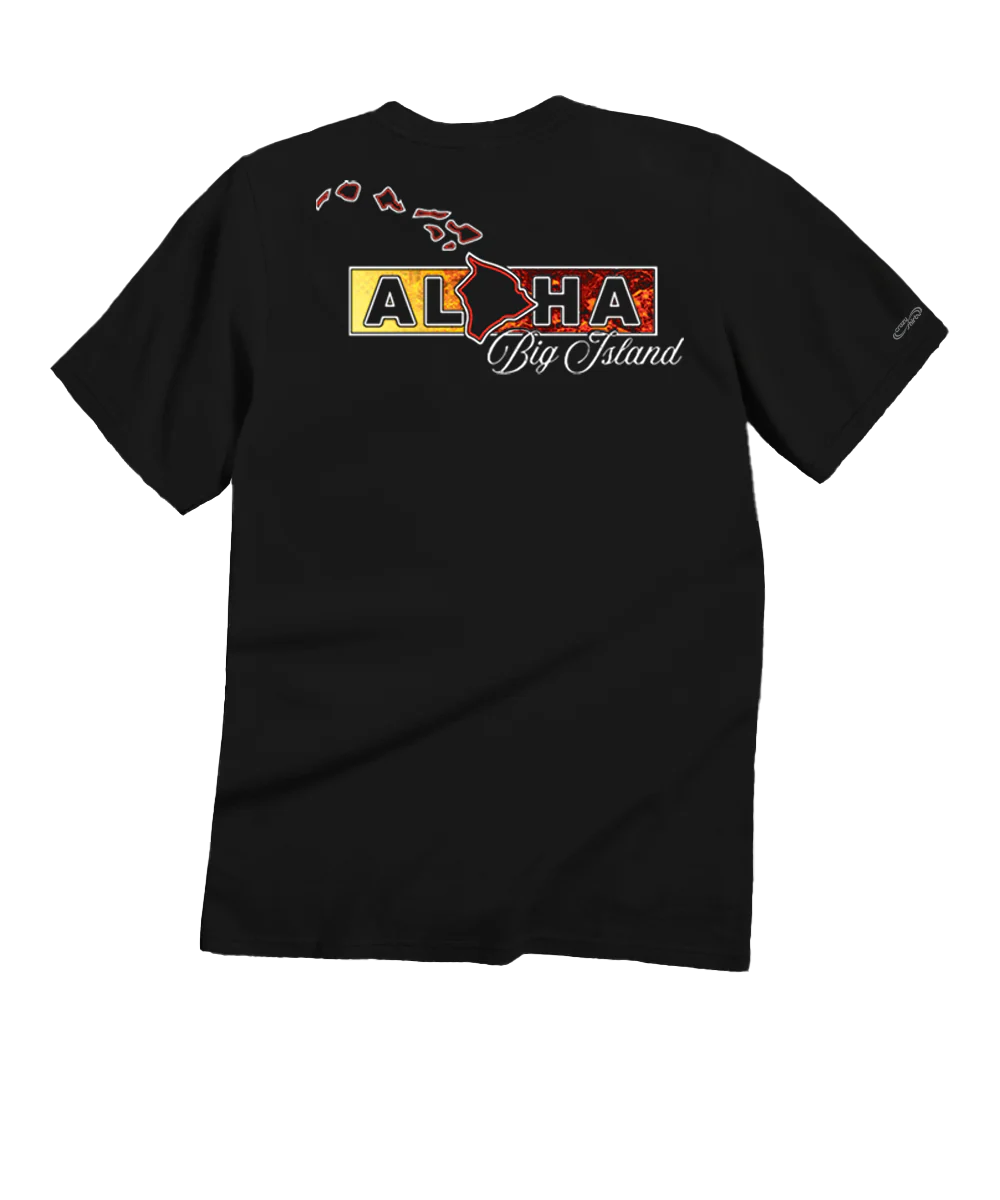 Aloha For Big Island - Black Short Sleeve Crewneck T-Shirt - Image 4
