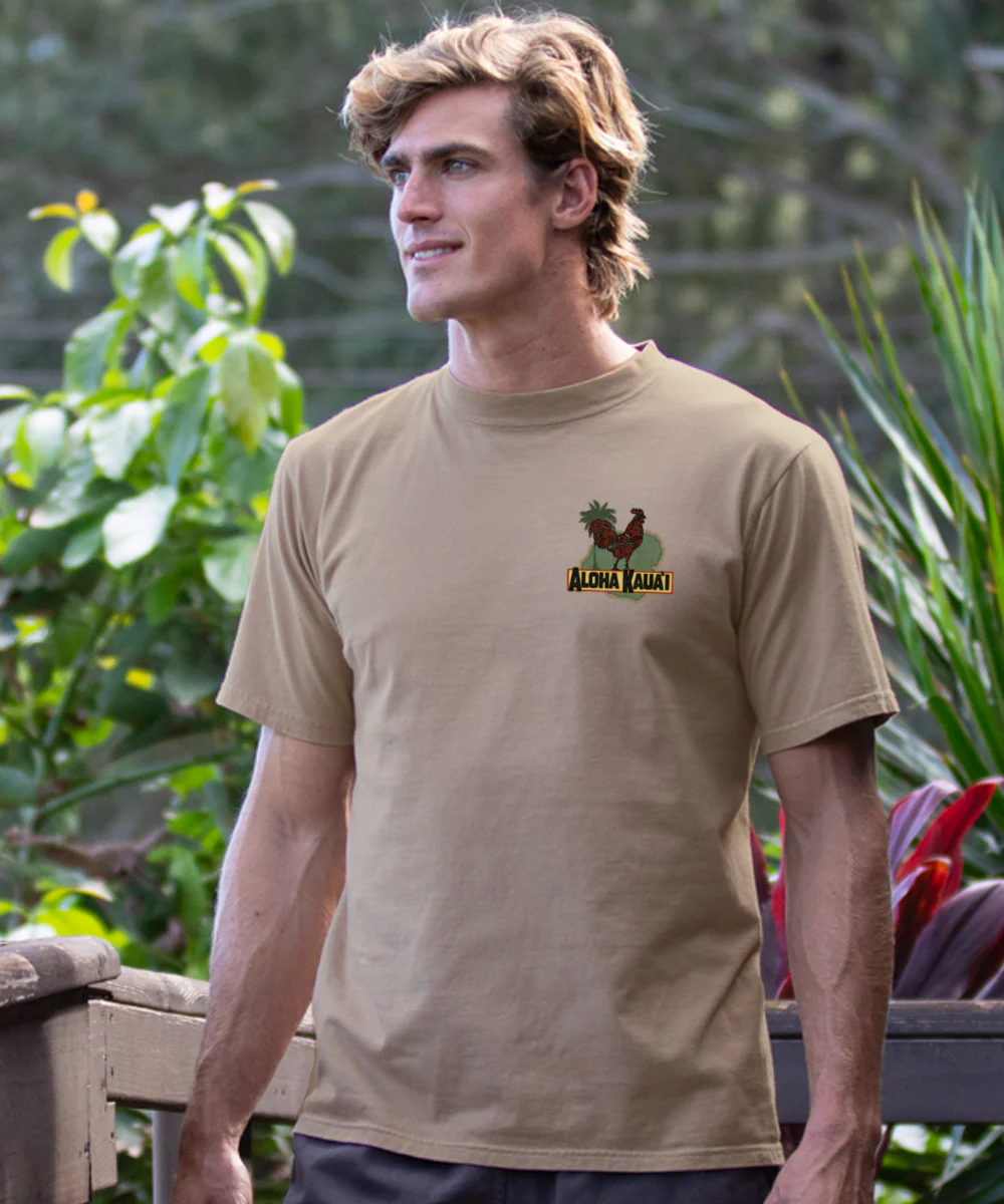 Aloha For Kauai - Kona Coffee Dyed Short Sleeve Crewneck T-Shirt - Image 3