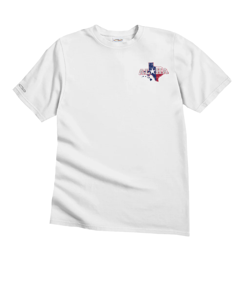Aloha For Texas - White Short Sleeve Crewneck T-Shirt - Image 4