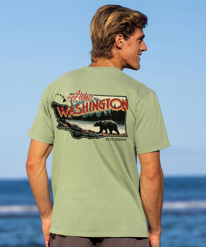 Aloha Washington - Hemp Dyed Short Sleeve Crewneck T-Shirt - Image 2