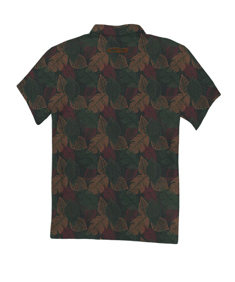 Autumn Ferns - Pine Short Sleeve Hawaiian Polo Shirt - Image 4