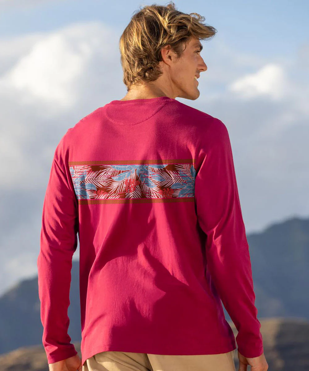 Banana Maia - Beet Red Long Sleeve Pima T-Shirt - Image 3
