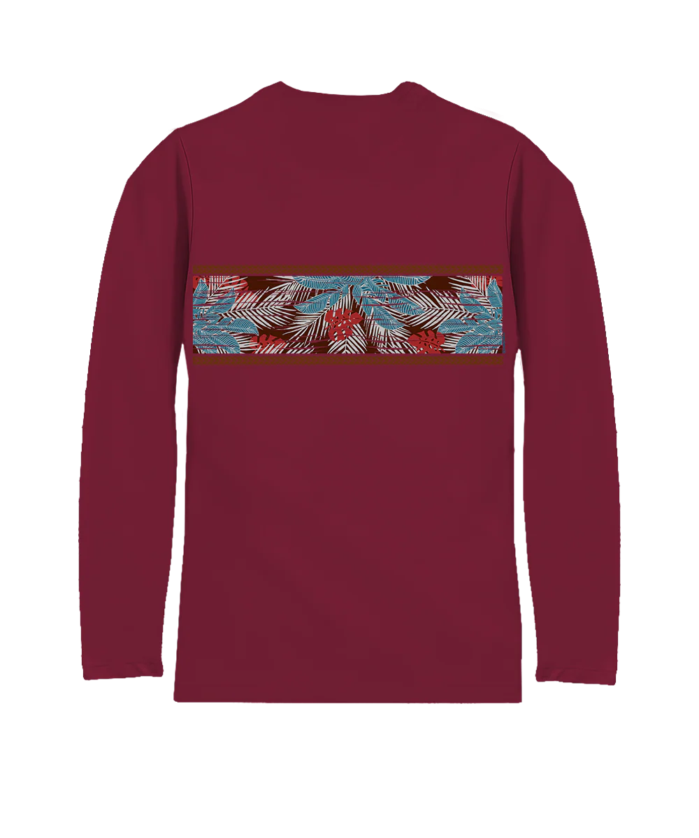 Banana Maia - Beet Red Long Sleeve Pima T-Shirt - Image 4