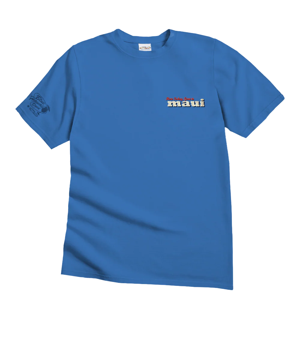 Beach Poster - Blue Hawaii Dyed Short Sleeve Crewneck T-Shirt - Image 4