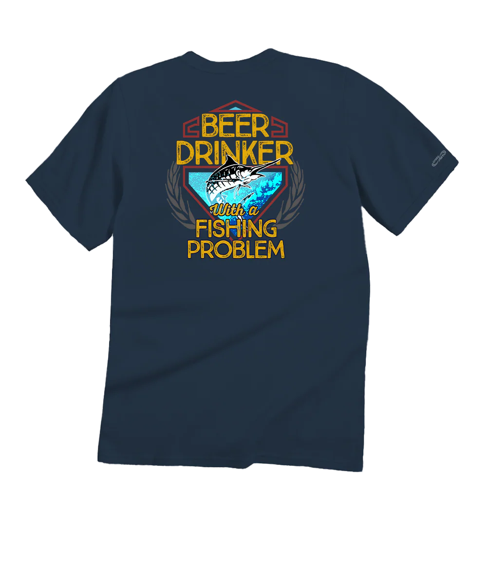 Beer Drinker - Navy Short Sleeve Crewneck T-Shirt