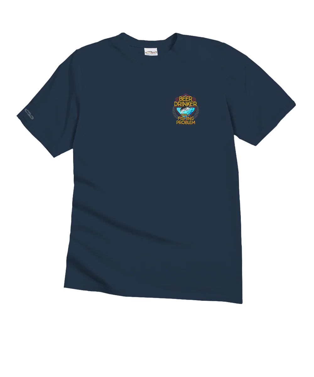 Beer Drinker - Navy Short Sleeve Crewneck T-Shirt - Image 4