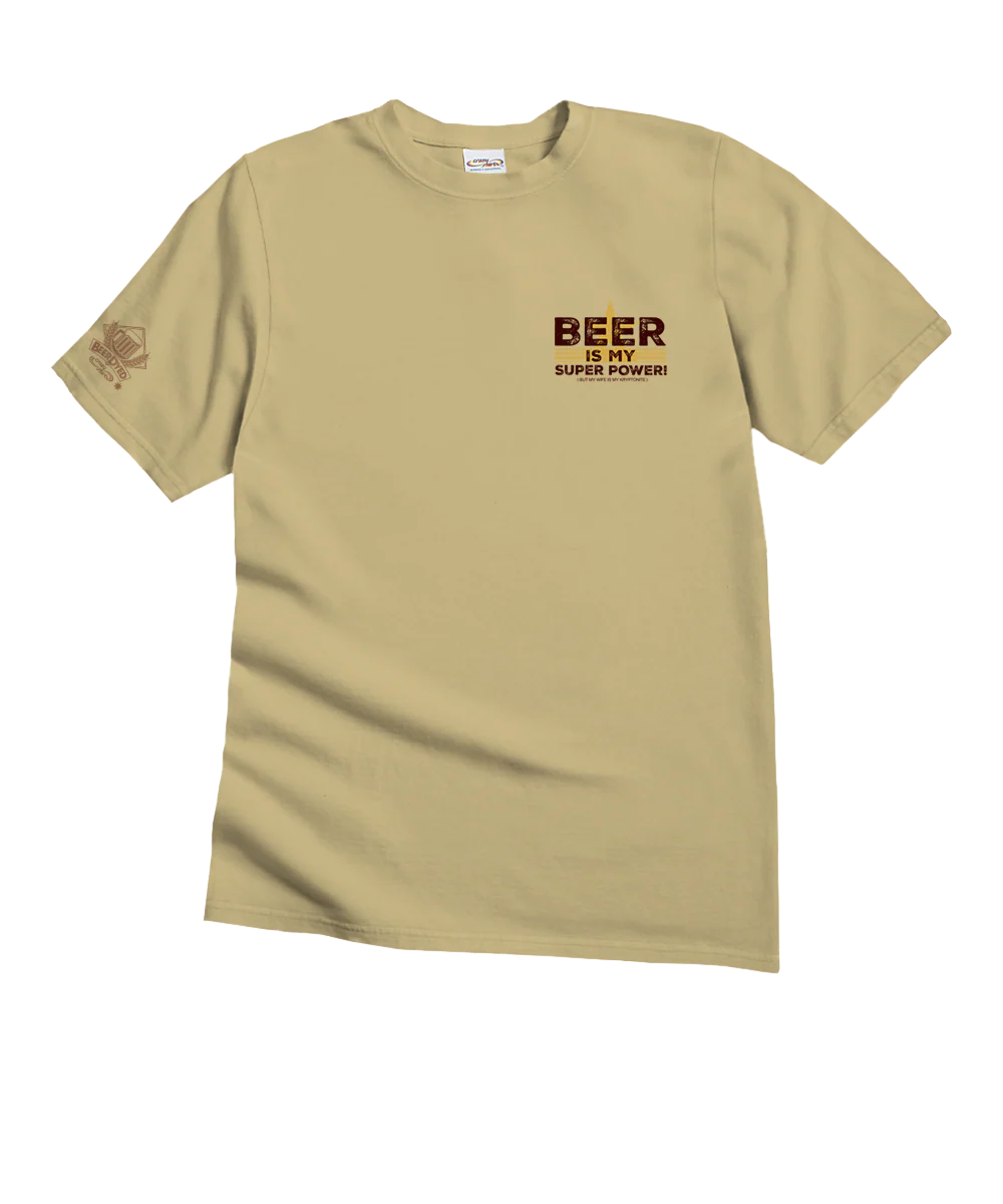 Beer Power - Beer Dyed Short Sleeve Crewneck T-Shirt - Image 4
