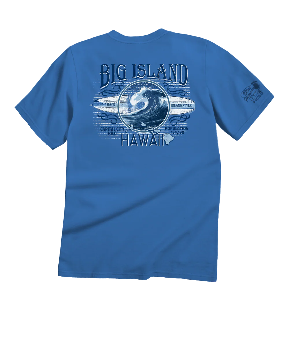 Big Island Best - Blue Hawaii Dyed Short Sleeve Crewneck T-Shirt