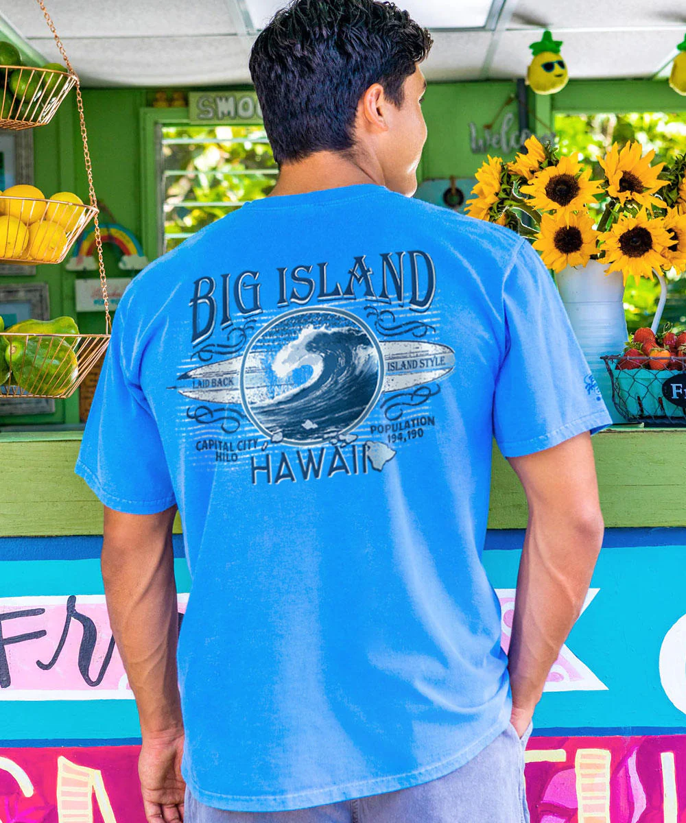 Big Island Best - Blue Hawaii Dyed Short Sleeve Crewneck T-Shirt - Image 2