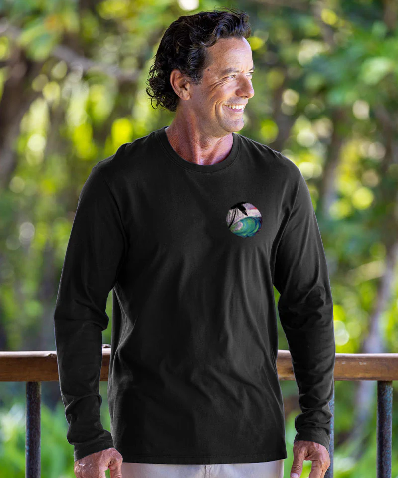 Big Wednesday - Jet Black Long Sleeve Pima T-Shirt - Image 3