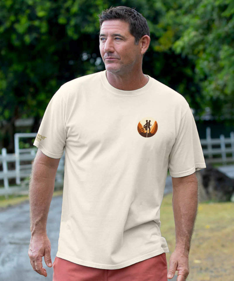 Bike Hike Haleakala - Coconut Dyed Short Sleeve Crewneck T-Shirt - Image 3