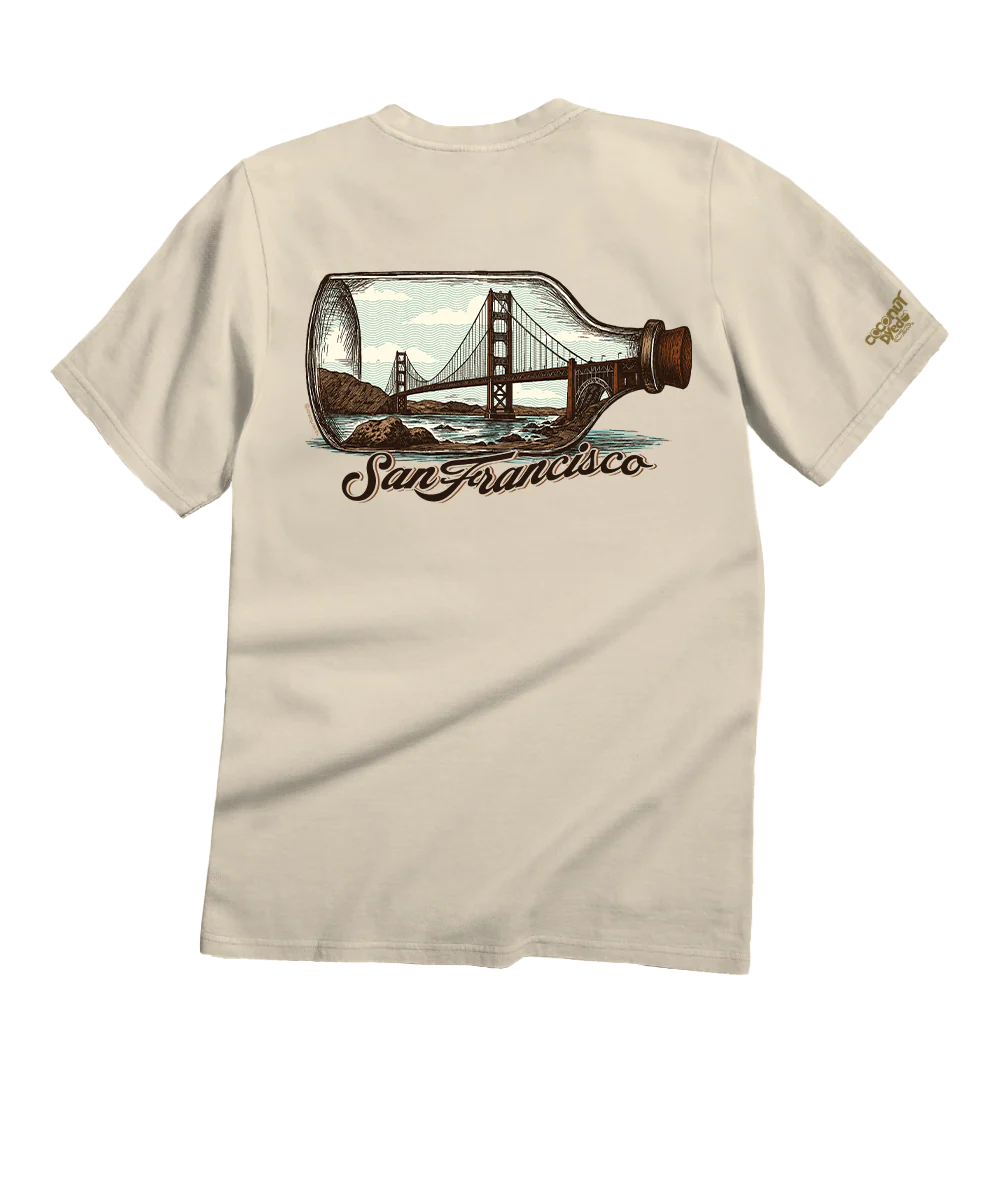 Bottle Golden Gate - Coconut Dyed Short Sleeve Crewneck T-Shirt