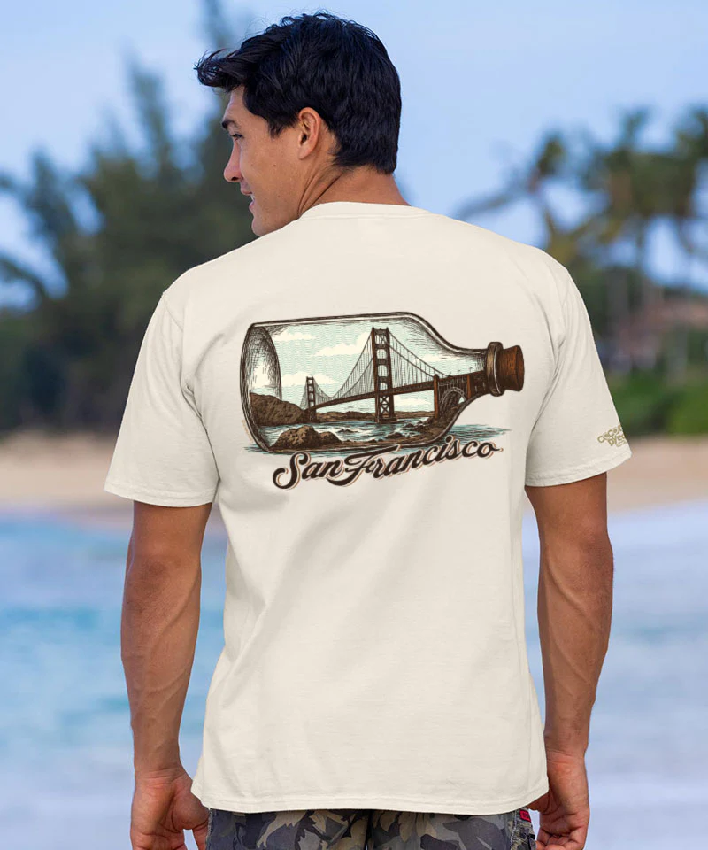 Bottle Golden Gate - Coconut Dyed Short Sleeve Crewneck T-Shirt - Image 2