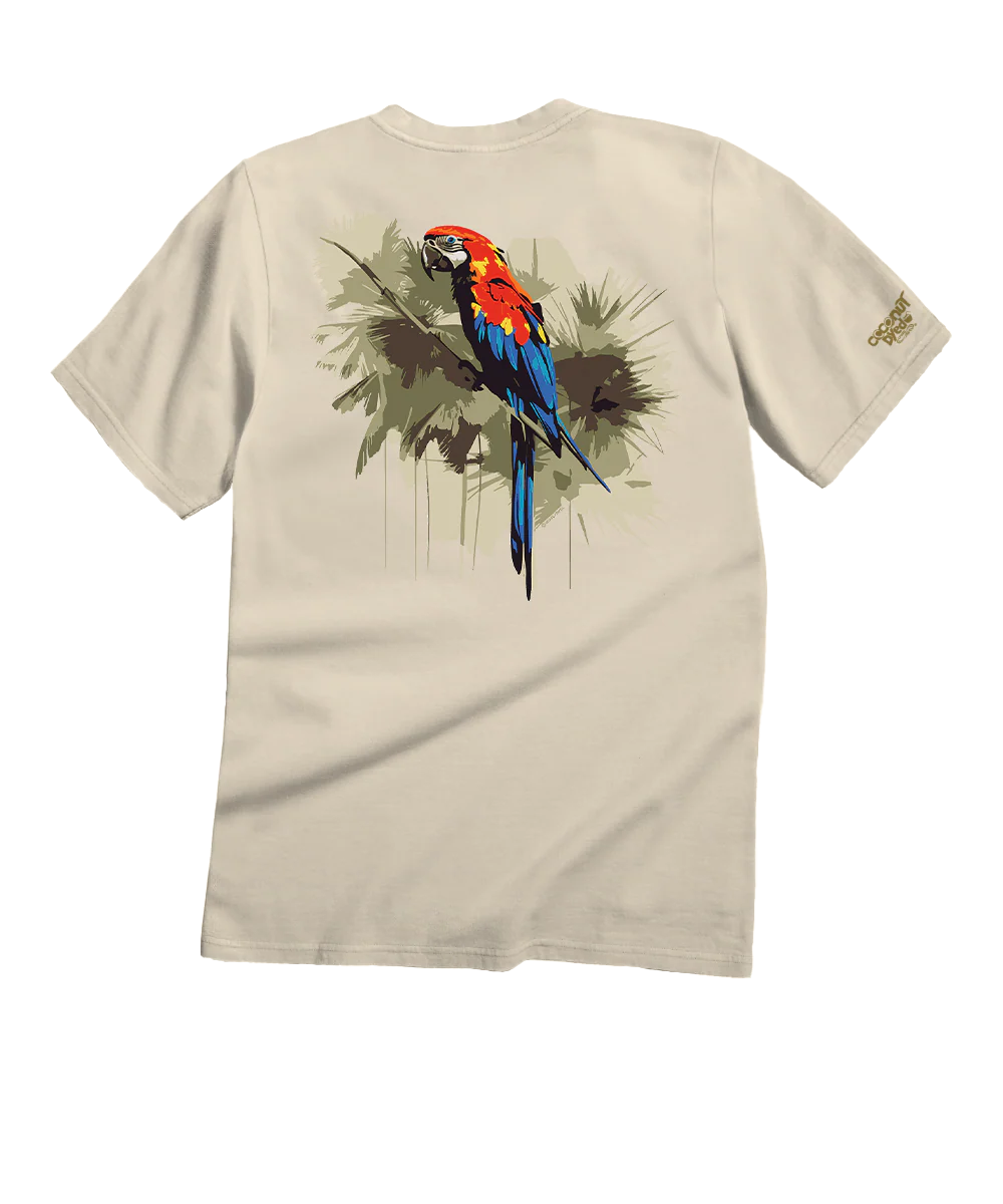 Camo Parrot - Coconut Dyed Short Sleeve Crewneck T-Shirt