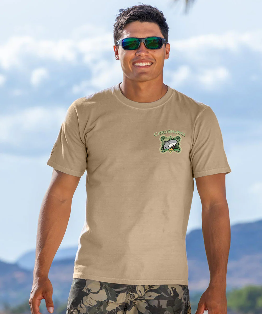 Card Sharka - Kona Coffee Dyed Short Sleeve Crewneck T-Shirt - Image 3