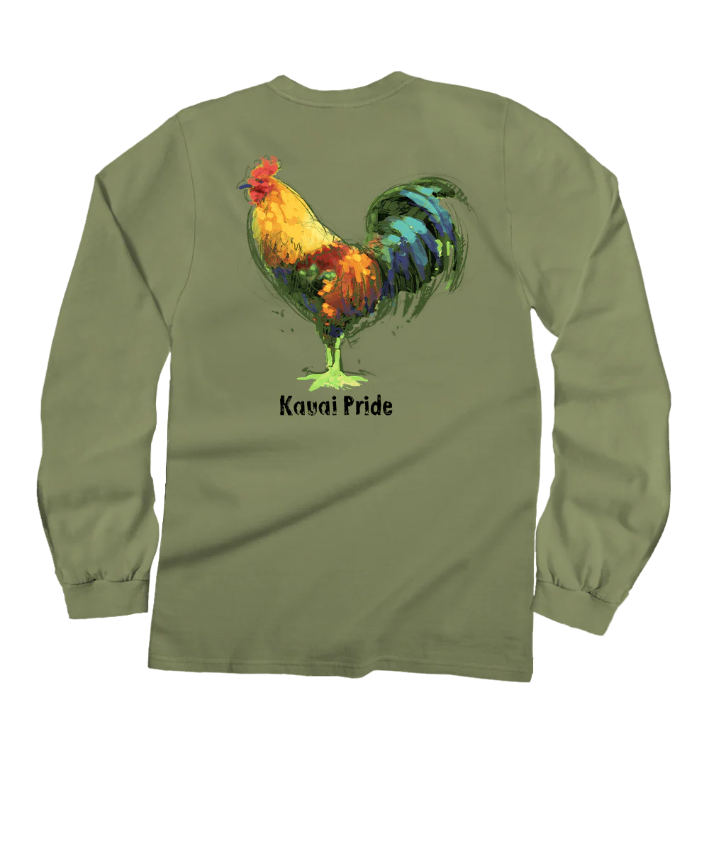 Chicken Scratch - Hemp Dyed Long Sleeve Crewneck T-Shirt