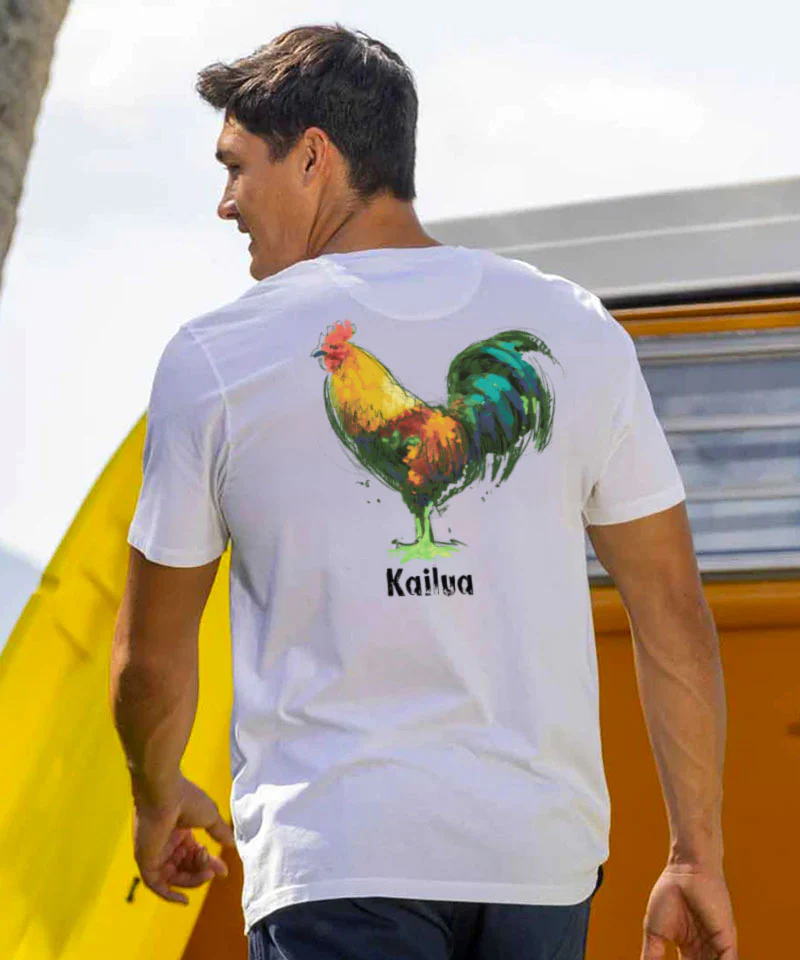 Chicken Scratch - White Short Sleeve Pima T-Shirt - Image 2