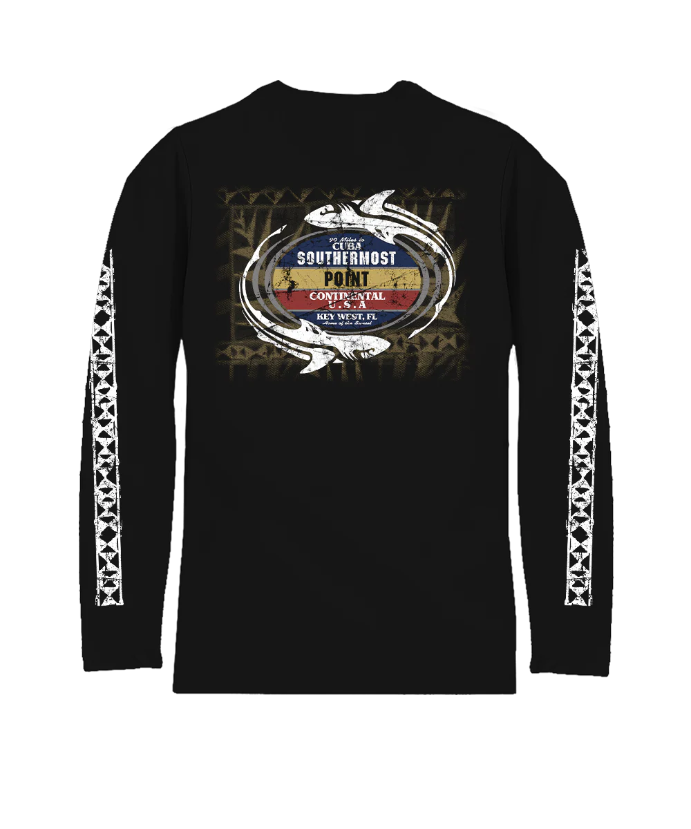 Circling Buoy - Jet Black Long Sleeve Pima T-Shirt