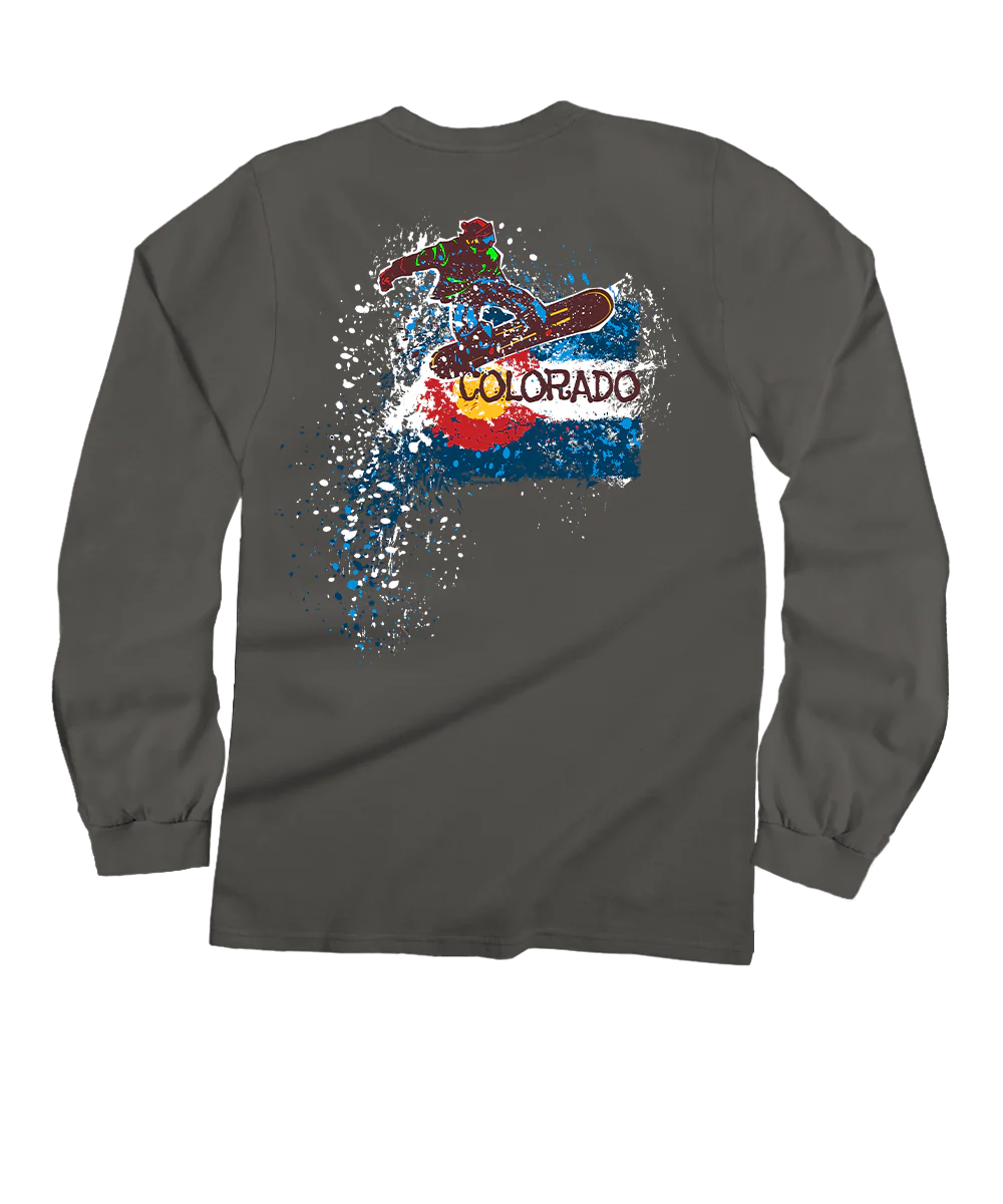 Colorado Backcountry - Crater Dyed® Long Sleeve Crewneck T-Shirt