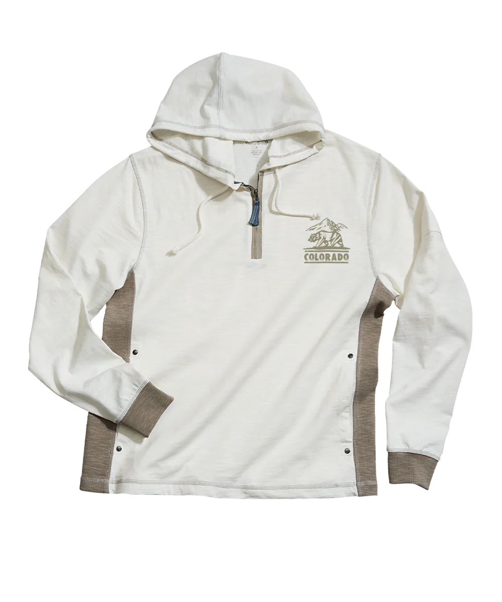 Colorado Bear Mark - Natural/Gray Long Sleeve Longboard Hooded Tee - Image 4