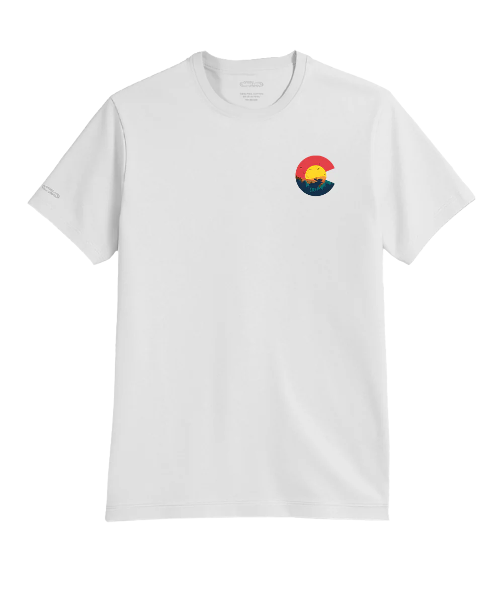 Colorado Moose - White Short Sleeve Pima T-Shirt - Image 4