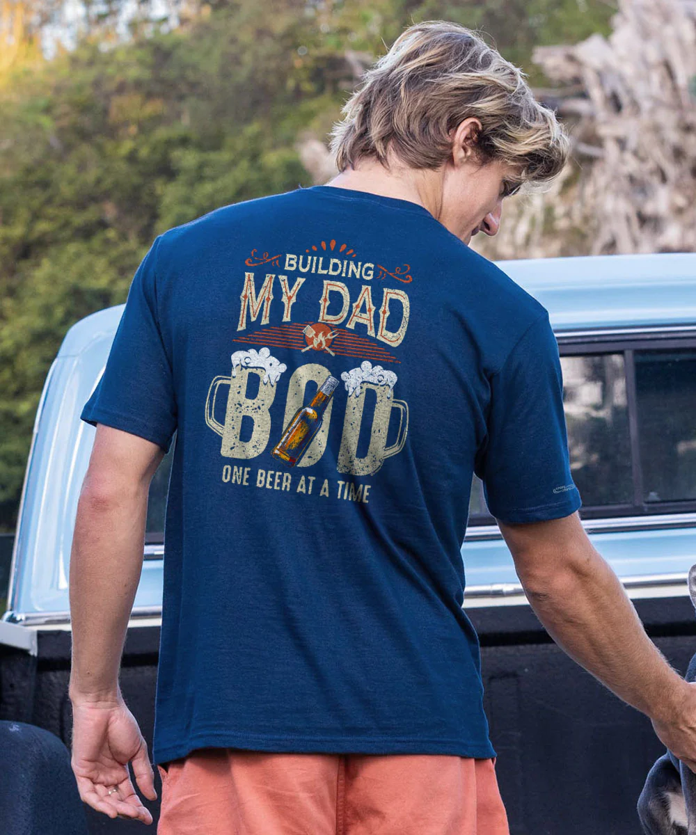 Dad Bod - Navy Short Sleeve Crewneck T-Shirt - Image 2