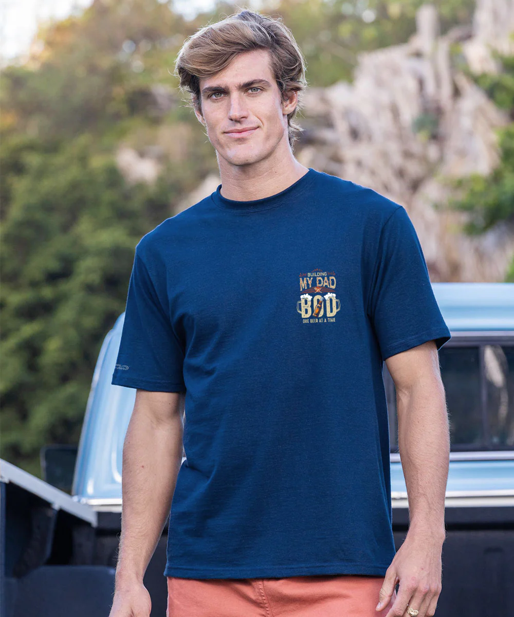 Dad Bod - Navy Short Sleeve Crewneck T-Shirt - Image 3