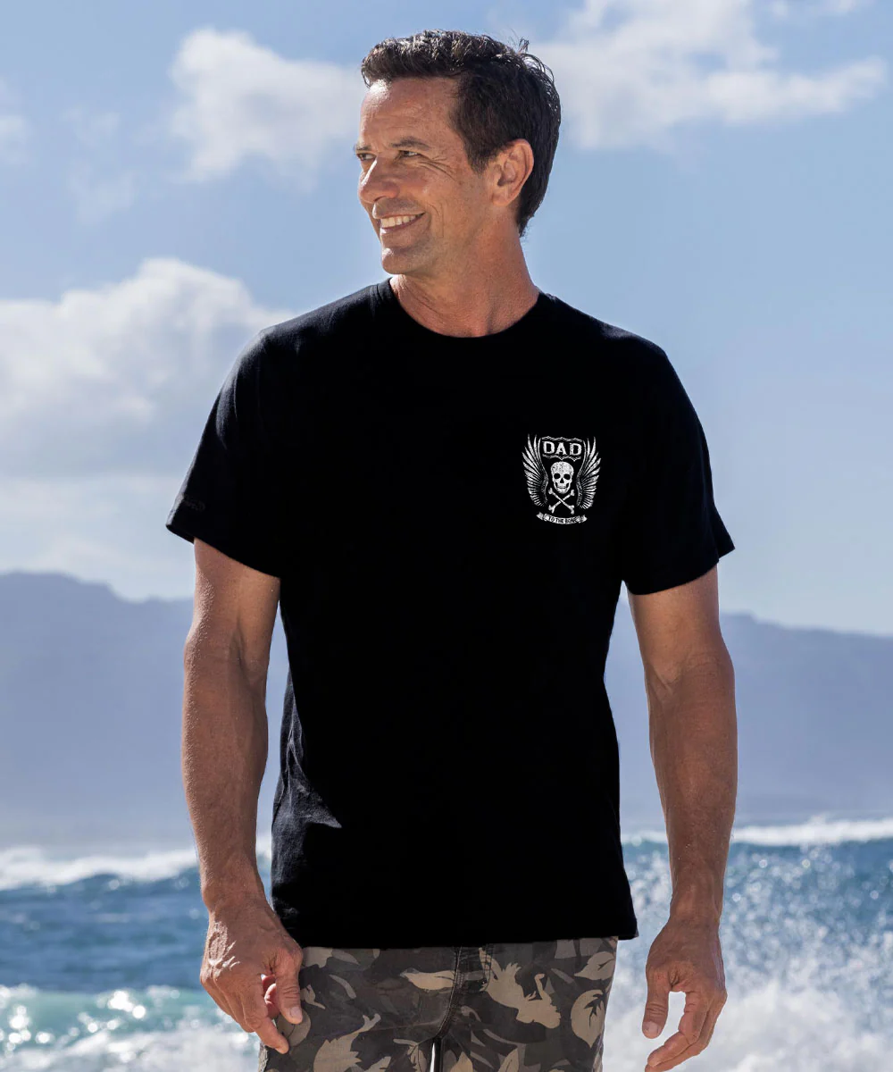 Dad To The Bone - Jet Black Short Sleeve Pima T-Shirt - Image 3