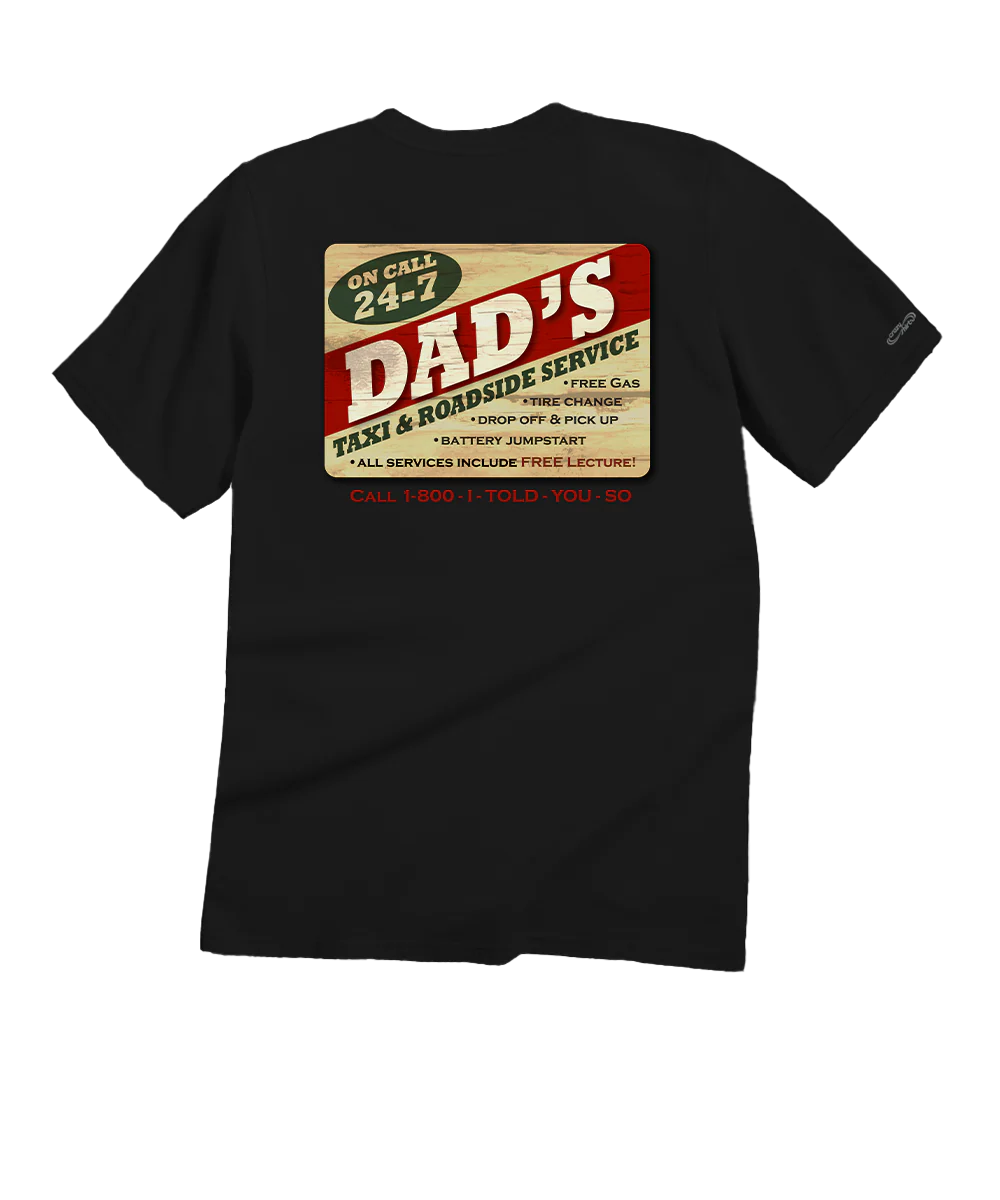 Dads Taxi - Black Short Sleeve Crewneck T-Shirt