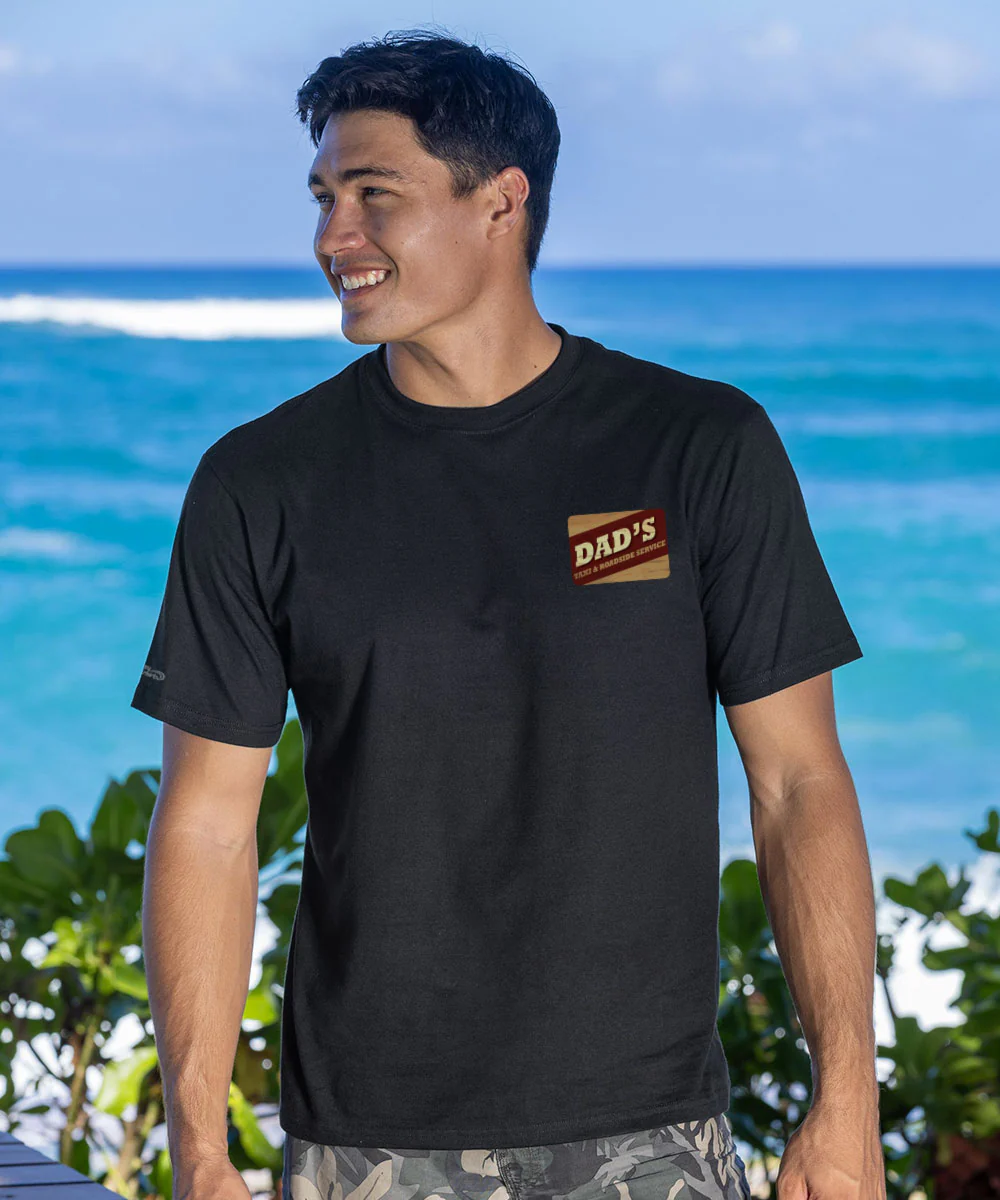 Dads Taxi - Black Short Sleeve Crewneck T-Shirt - Image 3