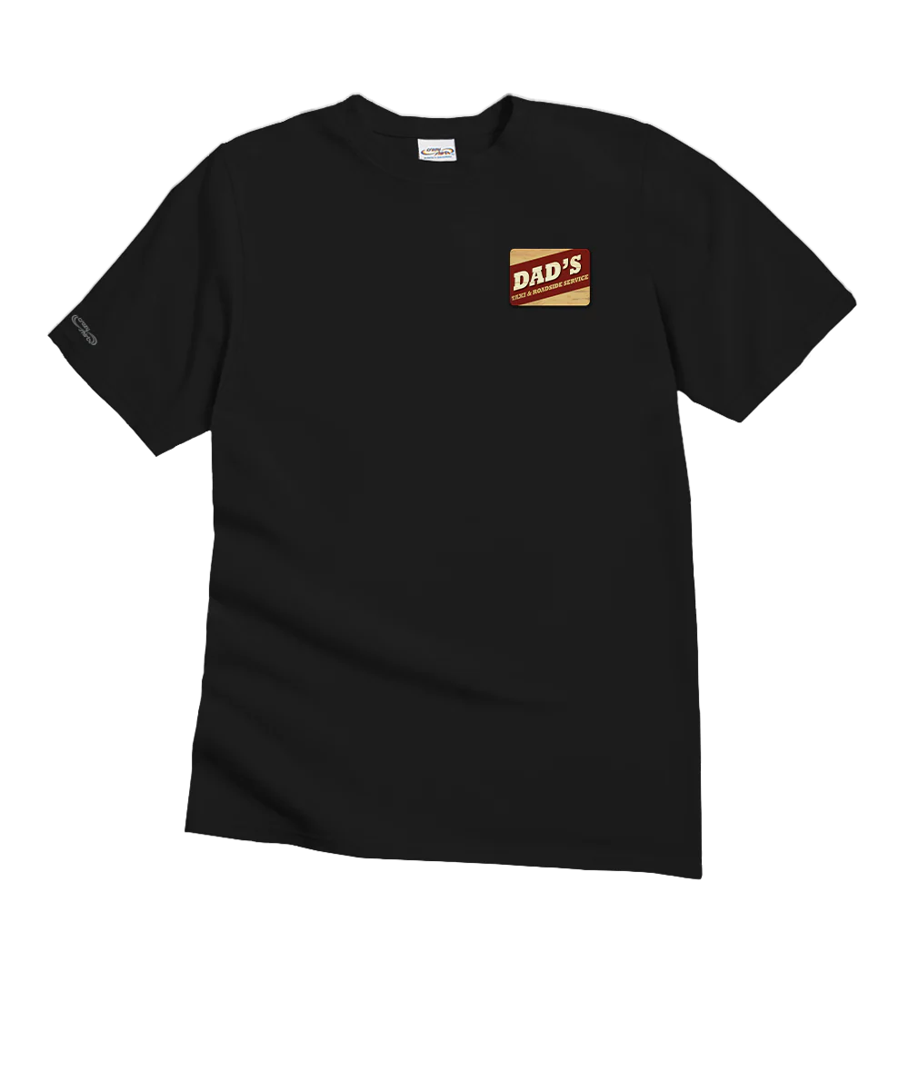 Dads Taxi - Black Short Sleeve Crewneck T-Shirt - Image 4